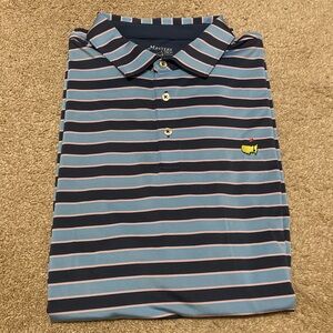 Masters Blue and Pink Striped Polo Shirt